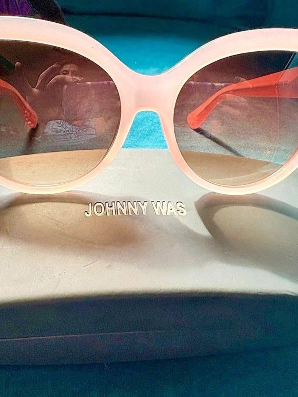 Johnny Was Phynee Sunglasses Phynee Floral Pink & Black Oversized Sunglasses